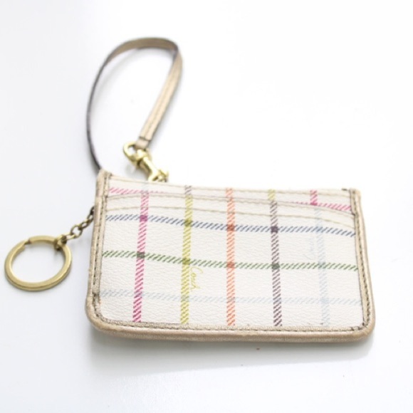 Coach Peyton Tattersall Plaid Wristlet - Picture 7 of 9
